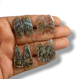 พลอยอะเกตคู่อัญมณีหลวมทรงหลังเบี้ยแท่งธรรมชาติอัญมณีกึ่งมีค่า - Product Image 4