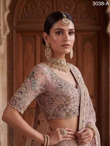 Exclusive AARIKA TEXTILE Premium Net Bridal Lehenga Peacock Paisley Embroidery <b>Rainbow</b> Diamond Work Quick Dry Festive Ethnic - Product Image 5
