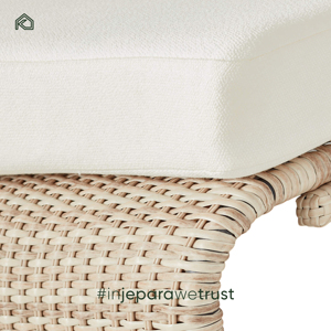 Sofá Seccional Moderno de Mimbre para Dos Personas, Resistente a la Intemperie, para Hoteles Comerciales, con Espuma de Alta Densidad Duradera - KLOPS LIVING - Product Image 3