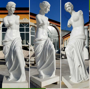 Réplica de la estatua de Venus de Milo en mármol blanco a tamaño real, mostrada desde varios ángulos, disponible a precios de mayorista. - Product Image 1