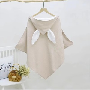 Serviette de bain à capuche en coton rose pour enfants, couleur unie, douce pour la peau, lavable en machine, serviette à capuche pour enfants - Product Image 4