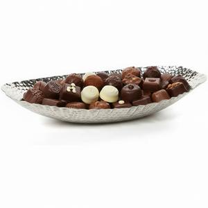 Plateau de service ovale en métal argenté pour chocolats et friandises, design fantastique pour la maison - Product Image 2