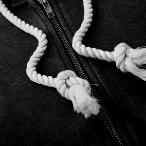 Sweat à capuche zippé pour homme, style vintage, avec broderie personnalisée, manches amovibles, nouveau style. - Product Image 4