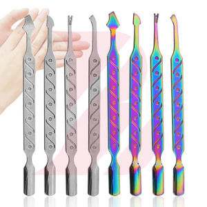Pousse-cuticules en acier inoxydable à double tête, éliminateur de peaux mortes, outils de manucure, nettoyage des saletés, outils de nail art - Product Image 2