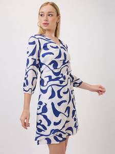 Vestido Midi de Fiesta, Transpirable, Lavable, Ecológico, Cintura Natural, Estilo Dulce, Holgado, Estampado Floral, Mangas Cortas, Ligero - Product Image 4