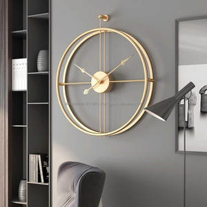 Horloge murale design rustique moderne Antique rond décor de bureau à domicile en résine faite à la main d'Inde - Product Image 3