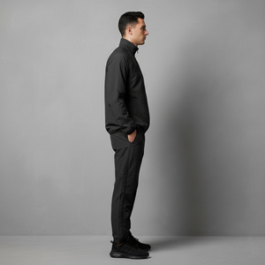 Custom logo Plus Size Solid <b>Black</b> color 100% nylon men's 2 piece set High Quality Streetwear <b>Windbreaker</b> hip hop men's tracksuit - Product Image 4