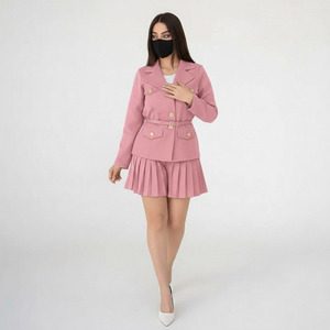 Conjunto de faldas personalizadas OEM más populares para mujer, top corto con capucha y estampado de logotipo informal, conjunto de faldas con capucha para invierno - Product Image 5