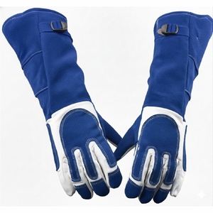 <b>Long</b> Cuff Leather Welding <b>Gloves</b> High Temperature Resistant Safety <b>Gloves</b> for Heavy Duty Industrial Work - Product Image 1