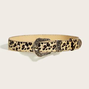Cinturón de Mujer Vintage OEM 2026, Cinturón de Moda con Hebilla de Aleación Floral, Cinturón de Cuero PU con Estampado de Leopardo para Damas - Product Image 2