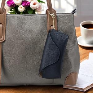 Étui à lunettes en cuir de vachette véritable souple, pochette de luxe fine faite à la main, housse de voyage pour lunettes de lecture LGC-0173 - Product Image 1