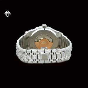 Montre Homme de Luxe Élégante en Acier Inoxydable avec Moissanite et Quartz, Cadran 20mm, Chiffres Arabes Givrés, Verre, Montre Tendance Affaires - Product Image 4