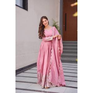 ชุด anarkali ดีไซเนอร์พร้อม pent และ dupatta สำหรับงานปาร์ตี้-ชุดราตรี - Product Image 3