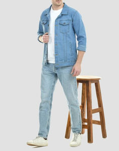 Veste en jean pour homme, 100% coton, durable, décontractée, écologique, coupe-vent, mode streetwear quotidienne - Product Image 4