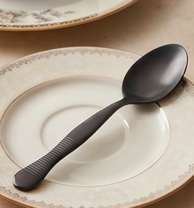 Matte <b>Black</b> Stainless Steel Flatware <b>Set</b> Minimalist Design Dishwasher Safe <b>Cutlery</b> For Home And Restaurant Use 5-Piece - Product Image 2