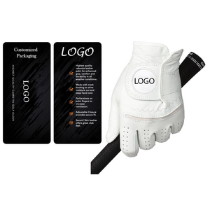 Guantes de Golf con Logotipo Personalizado, Empaque, Palma de Cuero Cabretta, Suaves, Unisex, Blancos, Color OEM, Material, Origen, Talla, Cierre de Gancho y Bucle - Product Image 2