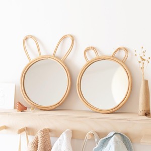 Accesorio para habitación infantil más vendido, lindo espejo de ratán con forma de mini dinosaurio, espejos de pared con marco tejido a mano - Product Image 2