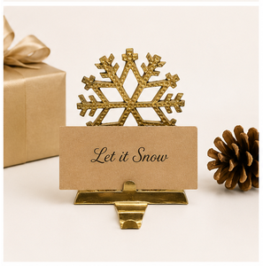 Customized Aluminum Golden Snowflake Christmas <b>Stocking</b> Hanger Durable Metal Mantle Hook For Xmas <b>Stockings</b> And Hanging Decor - Product Image 2