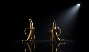 Sujetalibros de Metal Pesado con Forma de Plátano Dorado, Decoración Texturizada para Hogar y Oficina, Suministro al por Mayor para Estanterías - Product Image 3