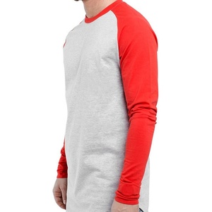 Custom Printing Cotton Regular Fit Solid Colors Men's Long Sleeve T-shirt High Quality Raglan Sleeve Blank Plain t Shirt for Men - Product Image 3