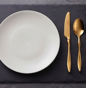 Ensemble de couverts design incurvé en acier inoxydable fini or couverts de luxe pour salle à manger décor de table de mariage essentiel de service de fête - Product Image 3
