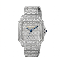 Montre de luxe Hip Hop sertie de diamants Moissanite VVS, cadran carré, pour homme et femme, idéale pour un cadeau.