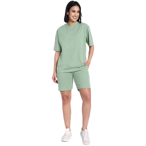Wholesale Women T Shirt and Shorts <b>Set</b> Custom Logo Summer Two <b>Piece</b> Casual Sportswear Gym Workout Fitness Athletic Streetwear - Product Image 1
