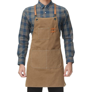 Tablier de barbier en cuir véritable imprimé avec logo personnalisé, avec sangles de travail personnalisées imperméables - Product Image 6