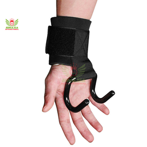 Crochets de musculation unisexes en métal robuste, personnalisables, antidérapants, avec rembourrage confortable en néoprène pour une sécurité accrue - Product Image 1