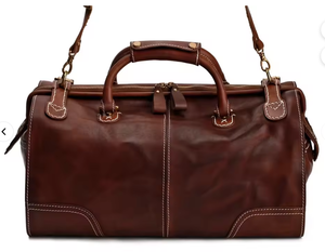 Sac de voyage en cuir véritable grande capacité pour homme – Idéal pour la gym, les week-ends et les séjours d'une nuit - Product Image 5