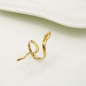 Snake Shape Gold Plated Brass <b>Ring</b> Bohemian Style Unisex Fashion Jewelry Daily Wear - Product Image 5