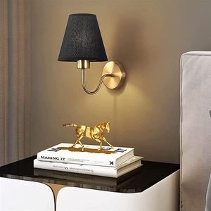 Christmas <b>Light</b> Lamp Modern Nordic Minimalist Brushed Brass Gold <b>Wall</b> <b>Sconce</b> <b>Light</b> Fixture Holiday Indoor Decorative Fabric - Product Image 6