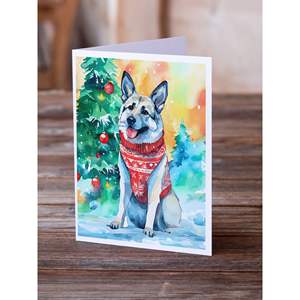 Norwegian Elkhound Lunatique A7 Cartes de Voeux de Noël Paquet de 8 Cartes de Note Vierges avec Enveloppes Taille 5x7 - Product Image 2