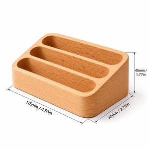 Handicraft Natural Wooden Business Card Holder for Desk Rooms <b>Home</b> Offices Trade Shows Wood Office Accessory and Business <b>Gift</b> - Product Image 3