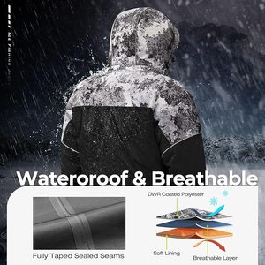 Camiseta de Pesca para Hombre, Talla Grande, Ligera, de Secado Rápido, Impermeable, Transpirable, con Protección Solar UPF 50+, Estampado de Camuflaje, Poliéster/Spandex - Product Image 2