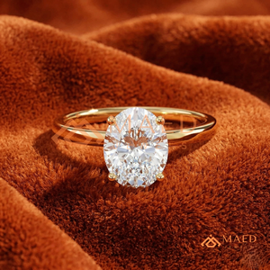 Moissanite Oval <b>Solitaire</b> <b>Ring</b> for Women Gold Tone Engagement Anniversary Jewelry Elegant Daily Wear Style - Product Image 1