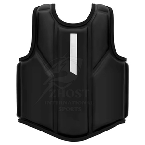 Black Boxing Chest Protector MMA Body Guard Leather <b>Foam</b> Adjustable Buckle Vest Breathable Padding for Waist Sparring Training - Product Image 2