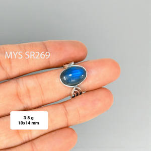 Bagues en labradorite bleue naturelle et bagues en argent sterling 925 faites à la main, prix de gros, bijoux - Product Image 1