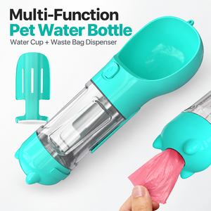 Botella de Agua y Comedero Portátil de Plástico para Perros, Multifuncional, para Viajes, Paseos, Senderismo y Actividades al Aire Libre - Product Image 1