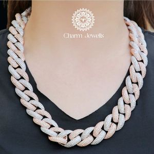 Collar de Cadena con Eslabones de Moissanita Chapado en Oro de 14K, Unisex, Estilo Hiphop, Certificado IGI, Aleación de Plata, para Fiestas, Charm Jewells - Product Image 1