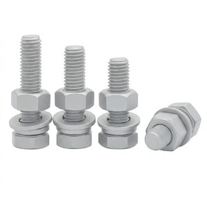 Bulloni Esagonali Filettati in Acciaio al Carbonio Zincato ASTM <span class=keywords><strong>M8</strong></span>-M16, Elementi di Fissaggio e Bulloni a Testa Esagonale 5/8" Classe 4.8 - Product Image 1