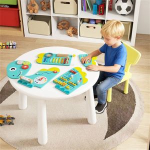 Pannelli Sensoriali 11-in-1 a Tema Dinosauro, Cubi di Gioco in Legno Verde - Product Image 3