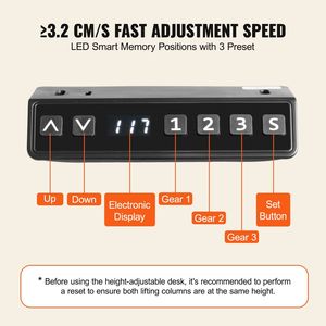 Ergono Dual Motor Adjustable Electric Stand <b>Computer</b> Desk Legs 26''-50.8'' Height 43.3''-70.1'' Length Desk <b>Office</b> Desks - Product Image 5