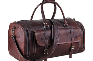 Sac de voyage en cuir de chèvre véritable avec compartiment à chaussures, sacs à main de marques célèbres, sacs en cuir vintage faits à la main - Product Image 3