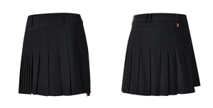 Vente en gros de jupes mini plissées pour femmes grandes tailles avec poches, couleur unie, style décontracté d'été, noir - Product Image 6