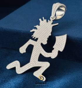 Pendentif hache hip-hop serti de pierres en argent sterling 925 avec diamants Moissanite VVS certifiés IGI, cadeau unisexe - Product Image 3