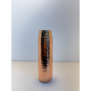 Pure Copper Water Bottle Royal Hammered Finish Solid Ayurvedic Wellness Bottle Leak Proof & Seamless Design for Gym Yoga - Product Image 1