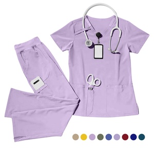 Wholesale Custom Nursing <b>Scrubs</b> <b>Set</b> Unisex Medical Uniform V Neck Spandex Nurse Jogger <b>Scrub</b> <b>Set</b> for Men Women Hospital Wear - Product Image 1