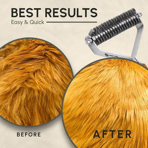 Flamia & Jabz Dog Grooming <b>Brush</b> Wooden Handle Stainless Steel 18 Blades <b>Pet</b> Hair Removal Tool - Product Image 5