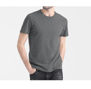 Camiseta de manga corta de algodón puro para hombre, personalizada por OEM, de color sólido, moderna, versátil, para parejas, de corte ajustado. - Product Image 4